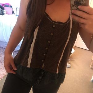 multicolor tank with lace